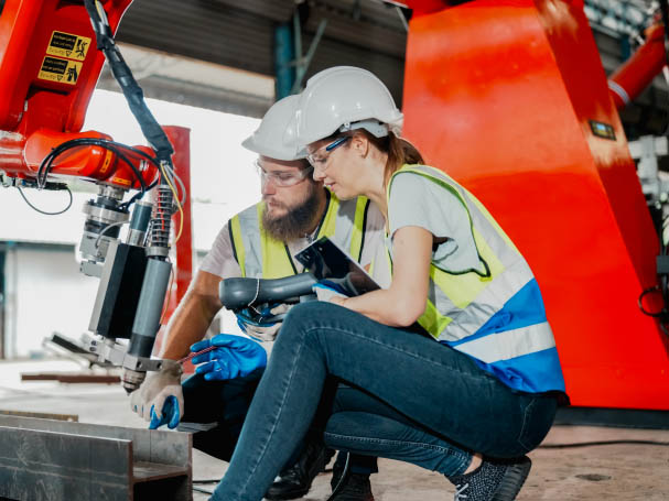 construction engineers on site working